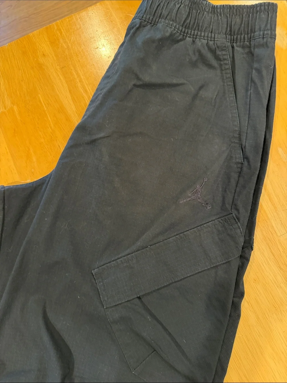 Jordan Black Men's Cargo Pants with Elastic Waist